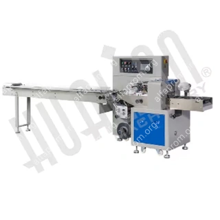 Горизонтальная упаковочная машина DXDZ-250XD  (H-40мм, bag L 65-190mm, S 200mm, регулируемый формирователь, вставки в транспортере)