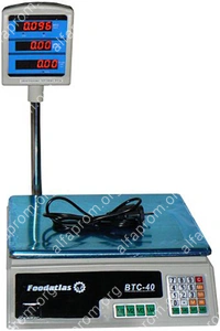 Торговые весы Foodatlas 40кг/2гр ВТС-40